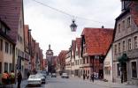 Tower, Cars, Sidewalk, Rothenburg ob der Tauber, Bavaria, Middle Franconia, Ansbach, car, vehicle, automobile