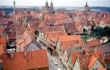 Red Rooftops, Homes, Street, Buildings, Saint Jakobs?s Cathedral, Red Rooftops, Rothenburg ob der Tauber, Bavaria, Middle Franconia, Ansbach, CEGV08P03_05