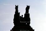 Chariot, Horses, Biga, Pedestal, Bronze Statue, Millennium Monument, Heroes Square, Budapest, CEHV01P10_09