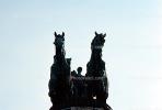 Chariot, Horses, Biga, Pedestal, Bronze Statue, Millennium Monument, Heroes Square, Budapest, CEHV01P10_10