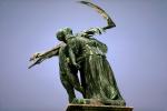 Grim Reaper, Woman Statue, scythe, Millennium Monument, Bronze, Heroes Square, Budapest, CEHV01P10_11.2591