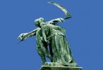 Grim Reaper, Woman Statue, scythe, Millennium Monument, Bronze, Heroes Square, Budapest, CEHV01P10_11
