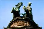 statue, statuary, Biga, chariot, art, artform, horses, equestrian, bronze, Budapest, Pedestal, Millennium Monument
