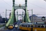 Trolley, Liberty (Freedom) Bridge, Szabadsag hid, Danube River, Budapest, CEHV01P11_16