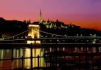 Szechenyi Chain Bridge, Danube River, Sunset, Budapest, CEHV01P12_11