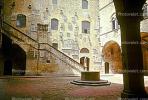 Courtyard, Stairs, Walls, Water Fountain, aquatics, Building, Florence, CEIV01P08_09