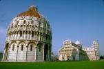 The Baptistry of the Cathedral of Pisa, (Italian: Battistero di San Giovanni), The Piazza del Duomo ("Cathedral Square"), Piazza dei Miracoli ("Square of Miracles"), landmark