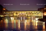 Nighttime at the Ponte Veccio Bridge, Arno River, Florence, CEIV03P01_05