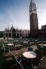 Campanile, Cafe, Chairs, Tables, Saint Marks Square, Venice, CEIV05P05_13