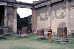 Ruins, columns, woman, , CEIV09P09_04