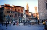 Fountain of Neptune in Florence, Italian: Fontana del Nettuno, Signoria square, Trident, Horses, CEIV09P14_13