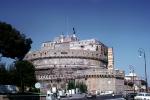 Castel Saint Angelo, Castle of the Holy Angel, Mausoleum of Hadrian, cylindrical building, famous landmark, May 1966, CEIV10P07_12
