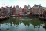 Water, Buildings, harbor, cars, homes, Amsterdam