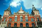 Amsterdam Central Station, Centraal Station, Building, Brick, Red, Clock Towers