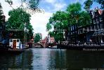 Canal, Boat, Waterway, Trees, Homes, Houses, Amsterdam, CENV01P03_12