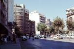 Cars, Vespa, buildings, Palma Spain, sidewalk, September 1971, CEOV01P01_19