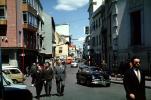 Cars, street, buildings, businessmen walking, April 1967, 1960s, CEOV01P03_06