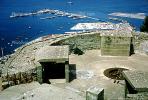 old gun emplacements  near the top of the aerial cableway station, 1950s