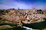 Cityscape, hill, houses, buildings, Alcazar of Toledo, Castile-La Mancha, Tagus River, Castle