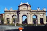 Puerta de Alcala, Old Madrid City Gate, Rege Carolo III, Anno MDCCLXXVIII, triumphal arch, monument, Plaza de la Independencia, Madrid, Spain, CEOV03P09_19