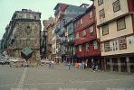 Buildings, cobblestone street, cube, Porto