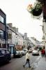 Cars, Buildings, shops, Homes, houses, hanging flower pot, narrow street, Ennis