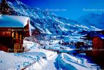 Homes, Snow, Cold, Houses, Buildings, Wengen, Switzerland, 1950s, CESV01P04_09B.1671