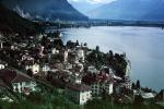Lakeside, Lake, Buildings, Montreux, Switzerland, 1950s