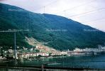 Lake, Catenary Wires, Bissone, Switzerland, 1950s, CESV01P06_18