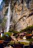 Lauderbrunnen, Waterfall, Switzerland, 1950s