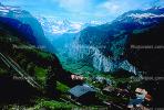 Classic overview, Valley, Waterfall, Wengen, Switzerland, 1950s, CESV01P07_08.1720
