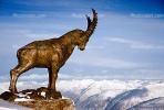 Mountain Goat Statue, near Corviglia, Saint Moritz, Switzerland, 1950s, CESV01P08_04.1671