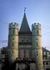 Spalen Gate, Spalentor, Castle, Palace, Turret, gateway, landmark, tower, Basel, Switzerland, building, 1950s, CESV01P10_05.1671