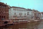 Docks, Waterfront, Rhine River, Water, Basel, Switzerland, 1950s