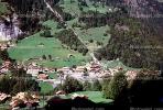 Forest, Homes, houses, valley, village, Lauterbrunnen, Switzerland, CESV02P06_01