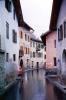 Wet narrow street, buildings, houses, Switzerland, CESV02P12_04