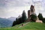 Church, Tower, Ruins, Steps, Unique building, Switzerland