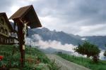 Jesus Christ Shrine, Road, Mountains, Valduz, Leichtenstein, Switzerland, CESV03P04_13