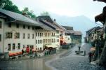 Rainy Wet Road, Buildings, Bucolic, Gruyere, Switzerland, CESV03P05_06