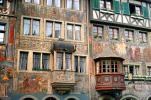 wall painting, ornate, building, windows, Switzerland, opulant