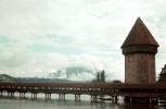 Water Tower, Lucerne Covered Bridge, buildings, KapellbrŸcke, River Reuss, Luzern, Switzerland, CESV03P08_07