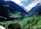 valley, hourses, buildings, fields, Gothard's Pass, Switzerland