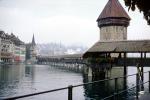 Lake, Water Tower, Lucerne Bridge, Kapellbr?cke, Luzern, Switzerland, CESV04P01_01
