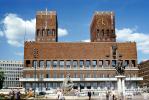 Oslo City Hall, Clock Tower, Statue, municipal building, Radhuset, Bell Towers