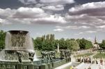 Cumulus Clouds, Water Fountain, aquatics, Statue, Vigeland Sculpture Park, Frogner Park, Oslo, CEVV01P11_14