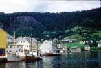 Waterfront, Boats, Docks, houses, mountain, fjord, CEVV01P15_13