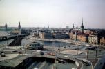 City Center, Roads, Cars, Skyline, cityscape, Stockholm, Baltic Sea, August 1968, 1960s, CEWV01P06_19