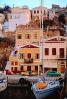 Waterfront, Boats, Cars, Buildings, Harbor, Symi
