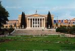 The Zappeion Exhibition Hall, Building, Lawn, trees, flags, Athens