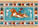 Bull, Tilework, Tile Mosaic, Knossos, Crete, CEXV02P03_12